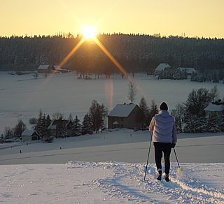 Skilaufen im Erzgebirge