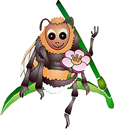 die Hummel Gwendolin begleitet den Naturfreund entlang des Pflanzenlehrpfades